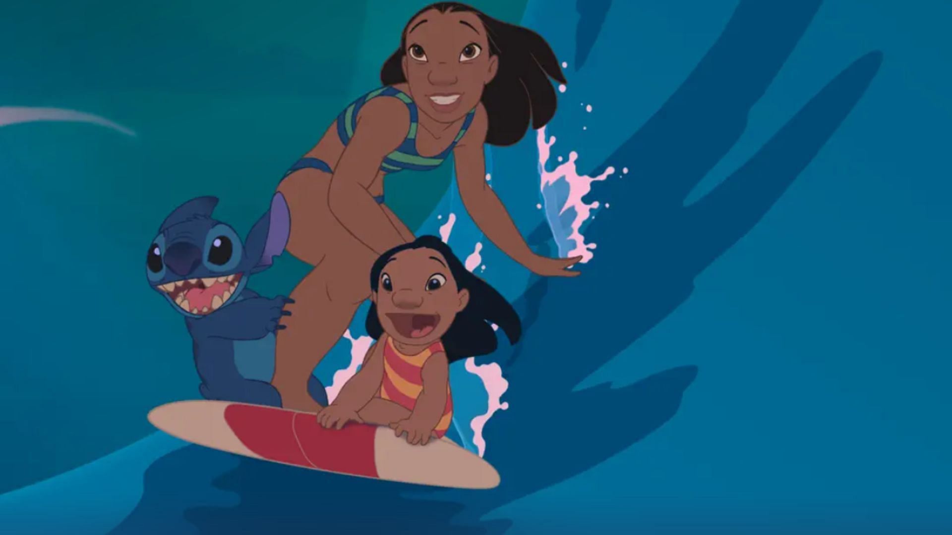 A lonely girl adopts Stitch, a rogue alien on the run (Image via Apple TV+)